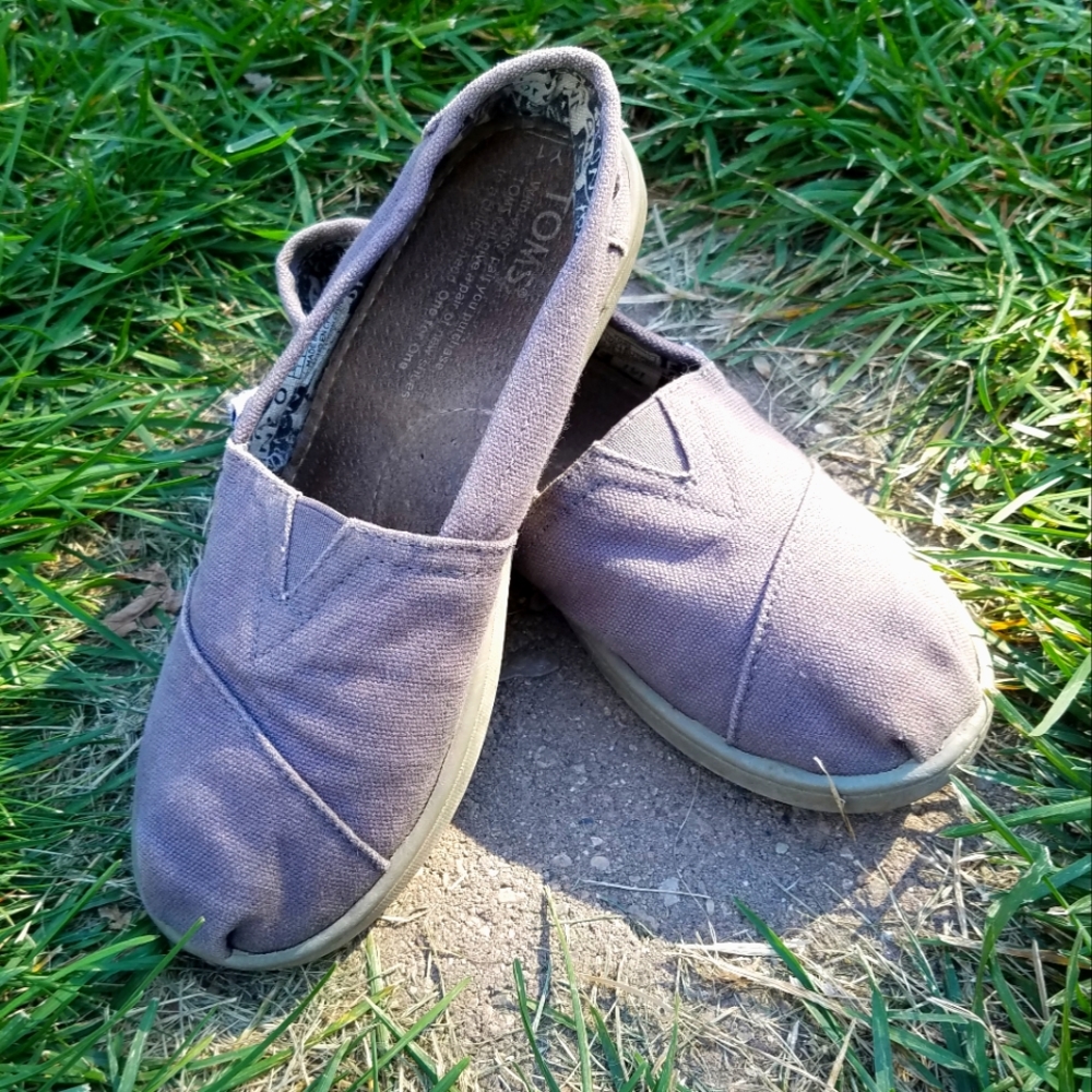 Toms Youth Alpargata Slip-on Shoes, Grey, sz1